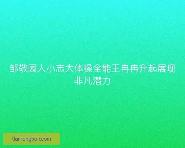 邹敬园人小志大体操全能王冉冉升起展现非凡潜力